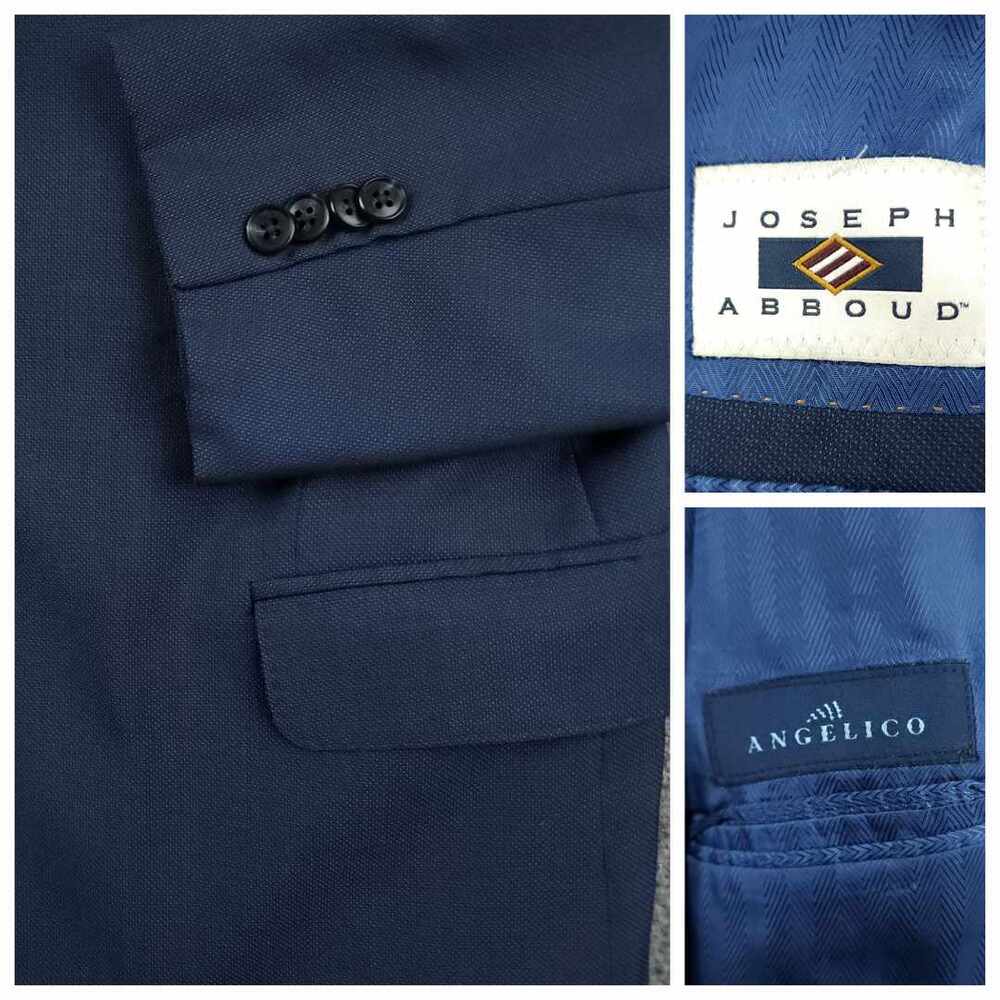 Joseph Abboud Suit Jacket Mens 42R Slim Fit Angelico Italian Wool Birdseye